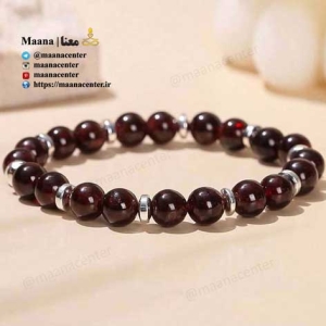 دستبند سنگ گارنت و حدید